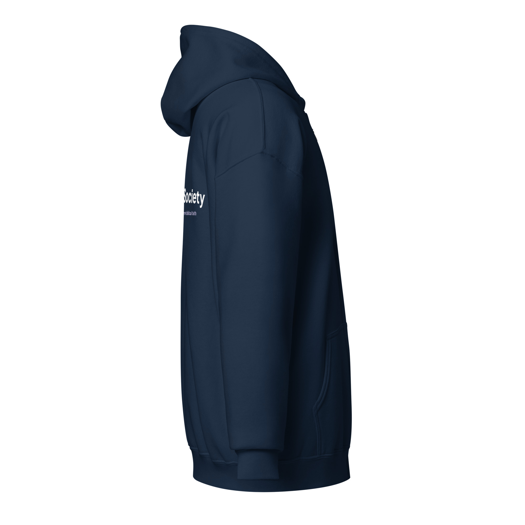 Church Society classic navy zip hoodie (unisex fit) - Image 4